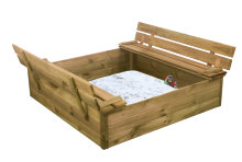 Sandkasse med bænk og låg - Nordic Play